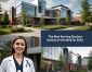 Modern nursing building surrounded by greenery, featuring large glass windows, with a title about top nursing options in Ormskirk for 2025.