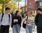 Students walking to Edge Hill University from nearby accommodation in Ormskirk